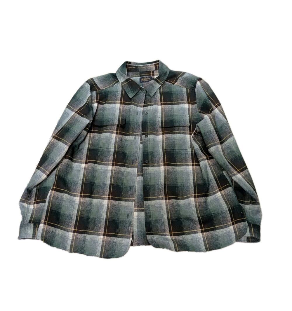 Pendleton Wool Flannel Plaid Long Sleeve Shirt